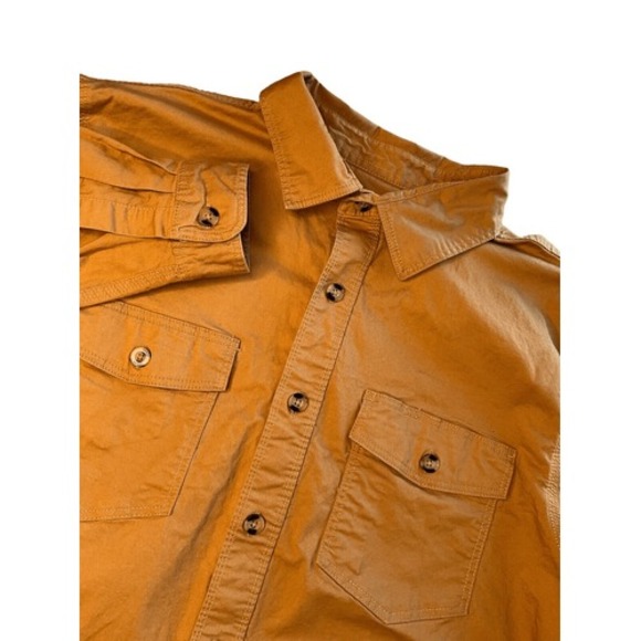 Eddie Bauer Shirt Mens‎ Large Button Up Menscore Foreman Fit Mustard Neutral - Picture 1 of 11